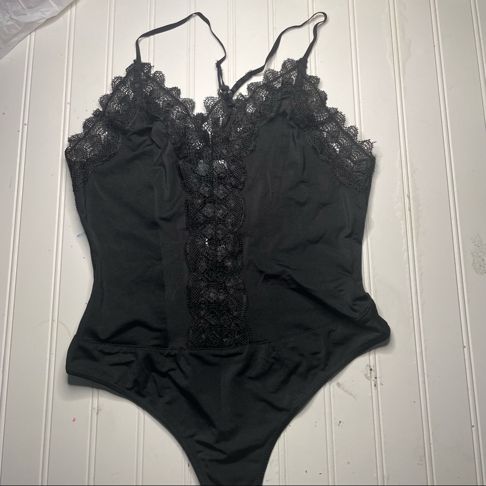 Astr black chemise lace teddy S